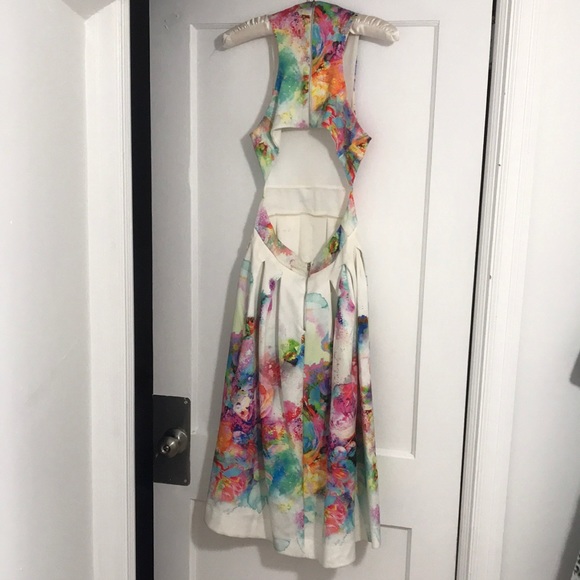 ASOS Multi-Color Midi Dress with Back Cut-Out - Picture 4 of 5